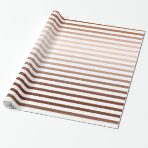 Gouden Bronzen Ombre Strepen Bruiloft Cadeaupapier