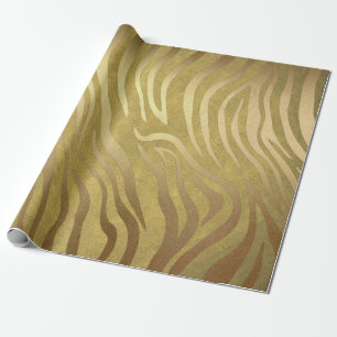 Gouden Bronzen Zebraprint Jungle Safari Glam Cadeaupapier