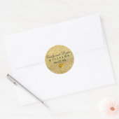 Gouden bruid bruidegom Namen bruiloft Sticker met  (Envelop)
