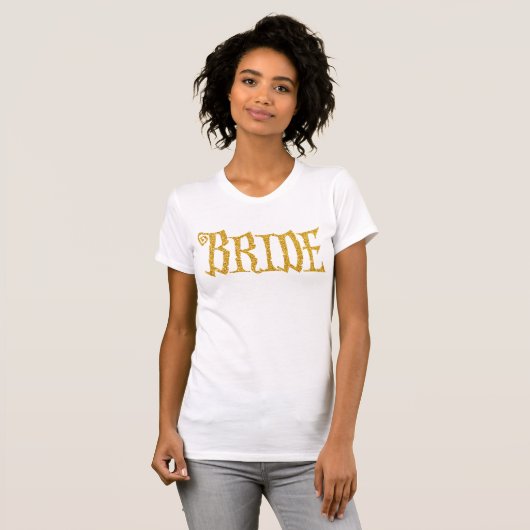 Gouden bruidshemden voor Halloween-feest T-shirt (Voorkant volledig)