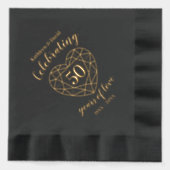 Gouden bruiloft 50e Folie Gestempeld servetten (Voorkant)