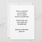 Gouden Bruiloft 50e Verjaardag Bedankt Aangepast (Achterkant)