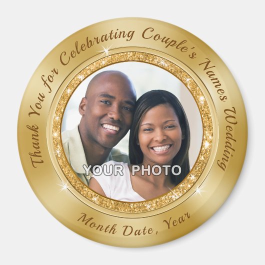 Gouden bruiloft gunsten. Magnet bruiloft gunsten g Magneet (Voorkant)