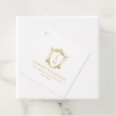 Gouden bruiloft Initialen & bruiloft Floral Crest Bedankjes Labels (In situ)