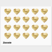 Gouden Bruiloft Liefde Hart Sticker Met Boog (Vel)