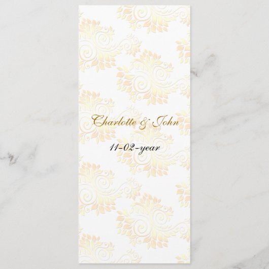 Gouden bruiloft menu (Achterkant)