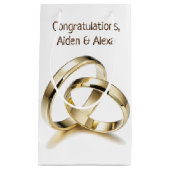 gouden bruiloft op wit klein cadeauzakje (Voorkant)