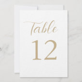 Gouden Bruiloft Receptie Tafel Nummers Kaart (Voorkant)
