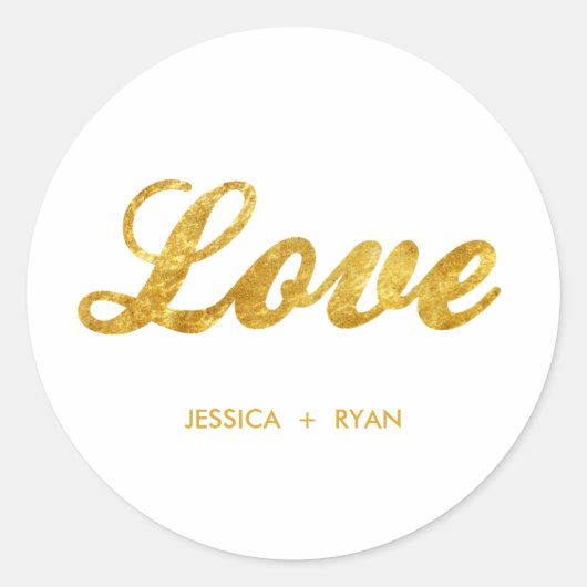 Gouden bruiloft ronde sticker (Voorkant)