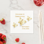 Gouden bruiloft servetten vlinders ontwerp (Insitu)