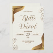 Gouden bruiloft uitnodiging: Beginnen met liefde Kaart (Voorkant / Achterkant)