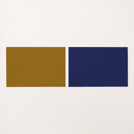 Gouden Bruin Marine Blauw Wit Banded Kleurblok Yogamat (Achterkant (horizontaal))