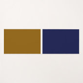 Gouden Bruin Marine Blauw Wit Banded Kleurblok Yogamat (Voorkant (horizontaal))