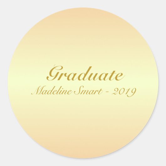 Gouden Bruine Tinten Gradatie Ronde Sticker (Voorkant)