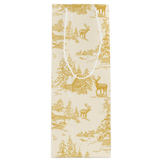 gouden buck toile wijn cadeautas