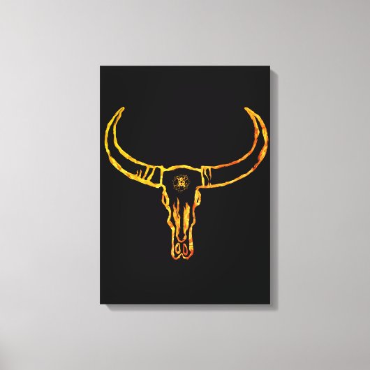 Gouden Bull schedel verpakt Canvas (Voorkant)