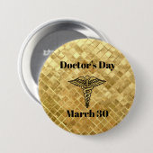 Gouden Button van de Artsen Dag met Caduceus (Voorkant /achterkant)