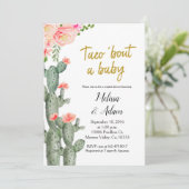 Gouden Cactus bloementaco Bout Baby Baby shower Kaart (Staand voorkant)