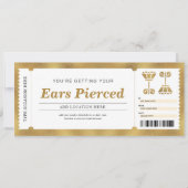 Gouden cadeaubon voor oor piercing kaart (Voorkant)
