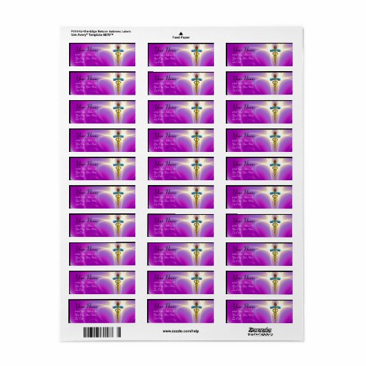 GOUDEN CADUCEUS, levendige roze fuchsia Etiket (Full Sheet)