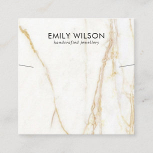 GOUDEN CALACATTA MARMER KETTINGEN ARMBAND DISPLAY VIERKANTE VISITEKAARTJE