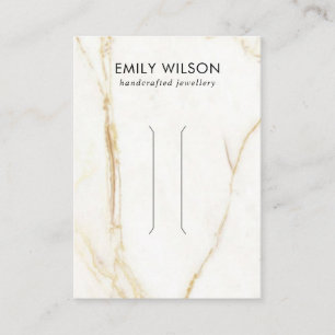 GOUDEN CALACATTA MARMER TEXTUUR HAARCLIP DISPLAY VISITEKAARTJE