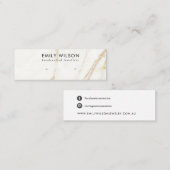 GOUDEN CALACATTA MARMER TEXTUUR STUD OORBEL DISPLA MINI VISITEKAARTJE (Voorkant / Achterkant)