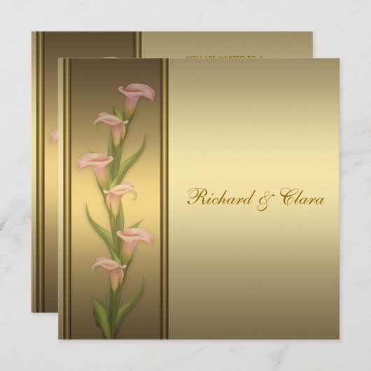 Gouden Calla Lelie 50e Gouden Jubileum Kaart (Voorkant / Achterkant)