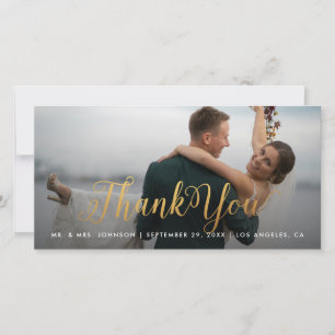 Gouden Calligrafie Foto Bedankt Hoge Kaart