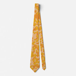 Gouden camouflage in Sinaasappel en beige Stropdas