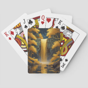 Gouden Cascade in het Glanzende Bos Pokerkaarten