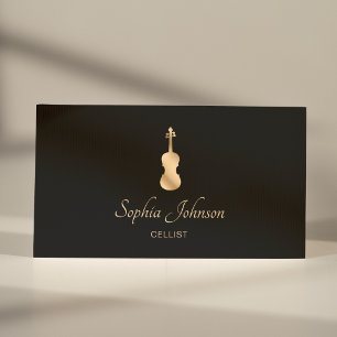 Gouden cello Elegant Script Visitekaartje
