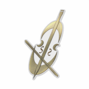 Gouden cello viool Sticker