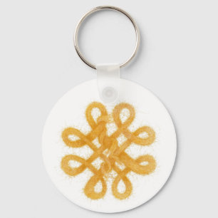 GOUDEN CELTISCHE KNOOP Ronde aluminium sleutelhang Sleutelhanger