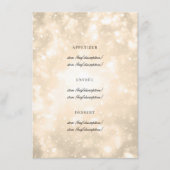 Gouden Champagne Bokeh Elegant Bruiloft Menu (Voorkant)