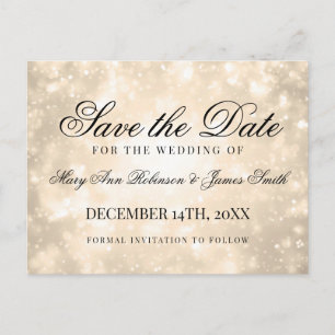 Gouden Champagne Bokeh Elegant Save The Date Aankondigingskaart