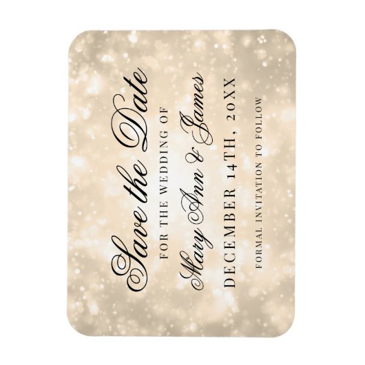 Gouden Champagne Bokeh Elegant Save The Date Magneet (Verticaal)