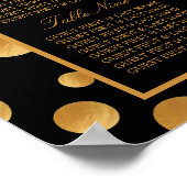 Gouden Champagne Bubbles Trouwzitplaats Chart Poster (Hoek)