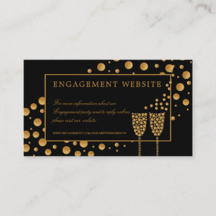 Gouden Champagne Bubbles Verlovingsfeest Website Visitekaartje