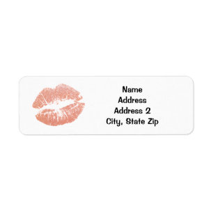Gouden Champagne Lippenstift Kus Etiket