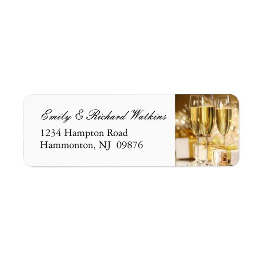 Gouden Champagne Party Labels (Voorkant)