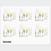 Gouden Champagne Proost Bubbly Stijlvol Chic Nieuw Vierkante Sticker (Vel)
