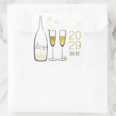 Gouden Champagne Proost Bubbly Stijlvol Chic Nieuw Vierkante Sticker (Tas)