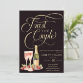 Gouden Champagne | Toast | Verlovingsgroep Kaart (Staand voorkant)