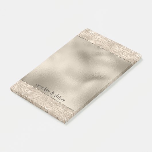 Gouden Champagne Zebra Print Post-it® Notes (Schuin)