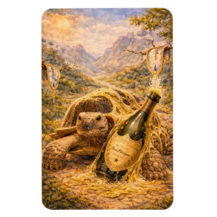 Gouden champagnegroene en smeltende klokken verjaa magneet