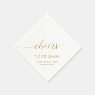 Gouden Cheers Eenvoudig Zakelijk Logo Aangepaste Servet