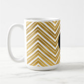 Gouden Chevron Monogram Koffiemok (Links)