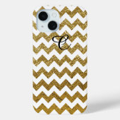 Gouden Chevron strepen monogram Case-Mate iPhone Case (Achterkant)