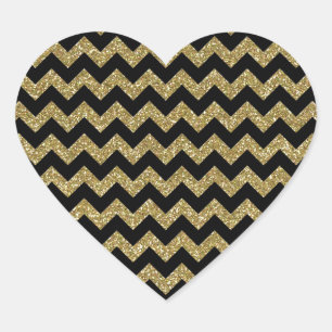 Gouden Chevrons Chique Elegante Print Hart Sticker